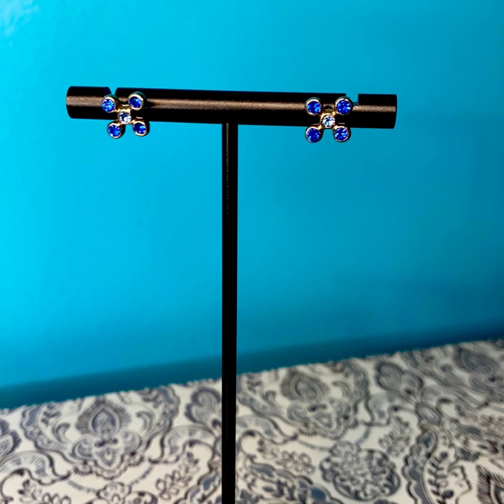 Blue Faux Gemstone Post Earrings